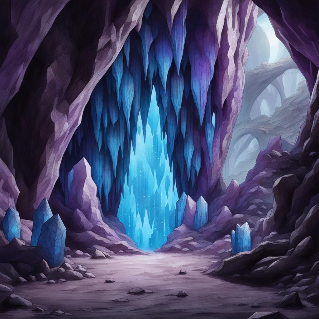 Alien Crystal Cave with Giant Crystals