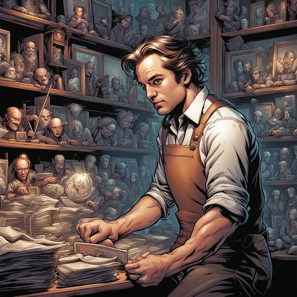 Doll-Maker Man in Comic Book Style