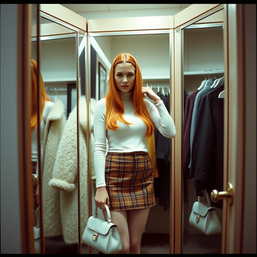 Cinematic Woman in 35mm Film Style