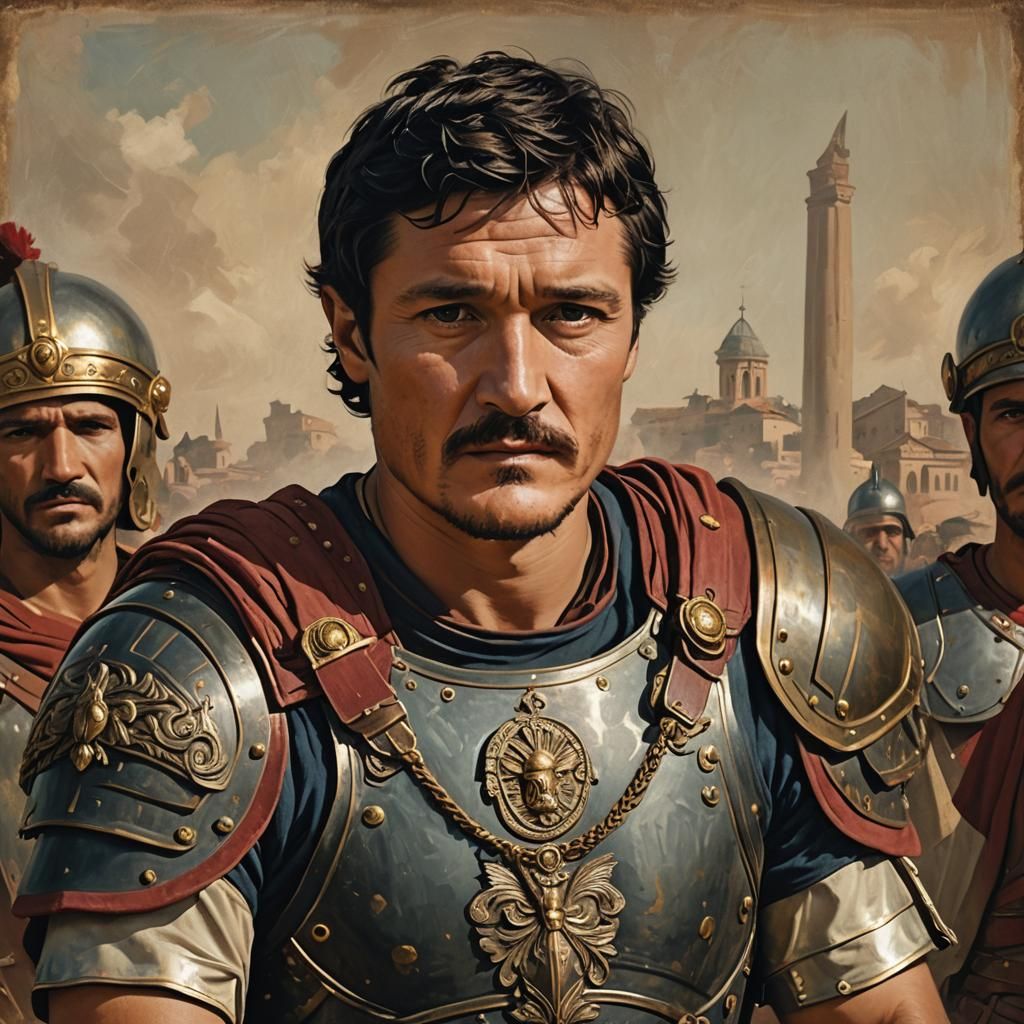 Pedro Pascal as Roman General in Ancient Attire