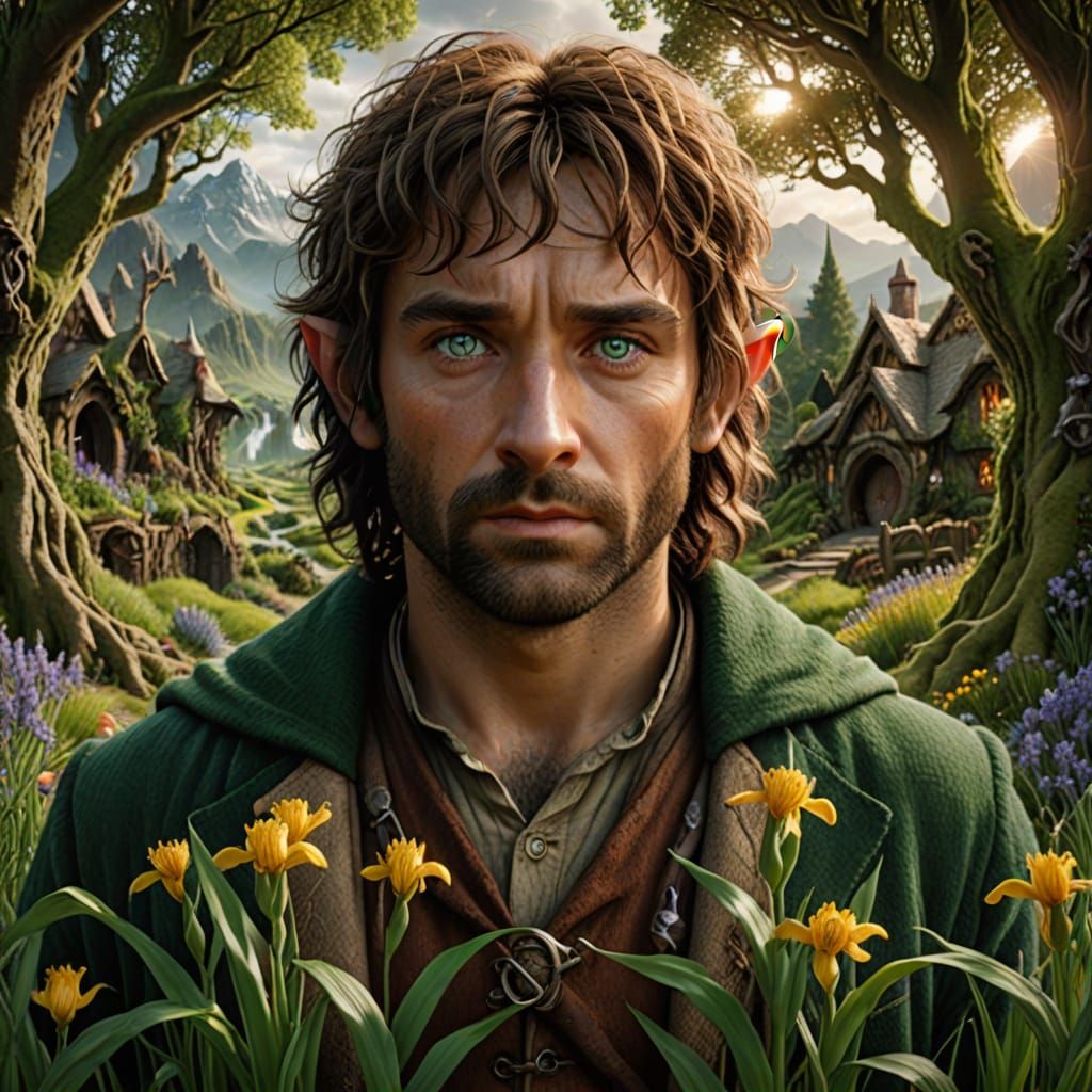 Green eyed hobbit