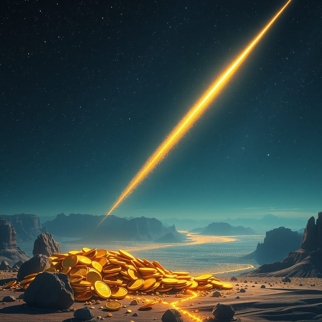 Comet's Golden Trail Over North America