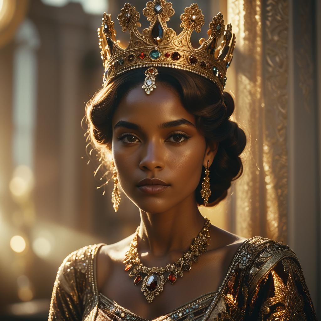 Regal Queen in Golden Hour Lighting