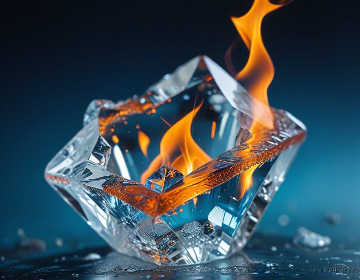 Frozen Flame Crystal in Arctic Blue