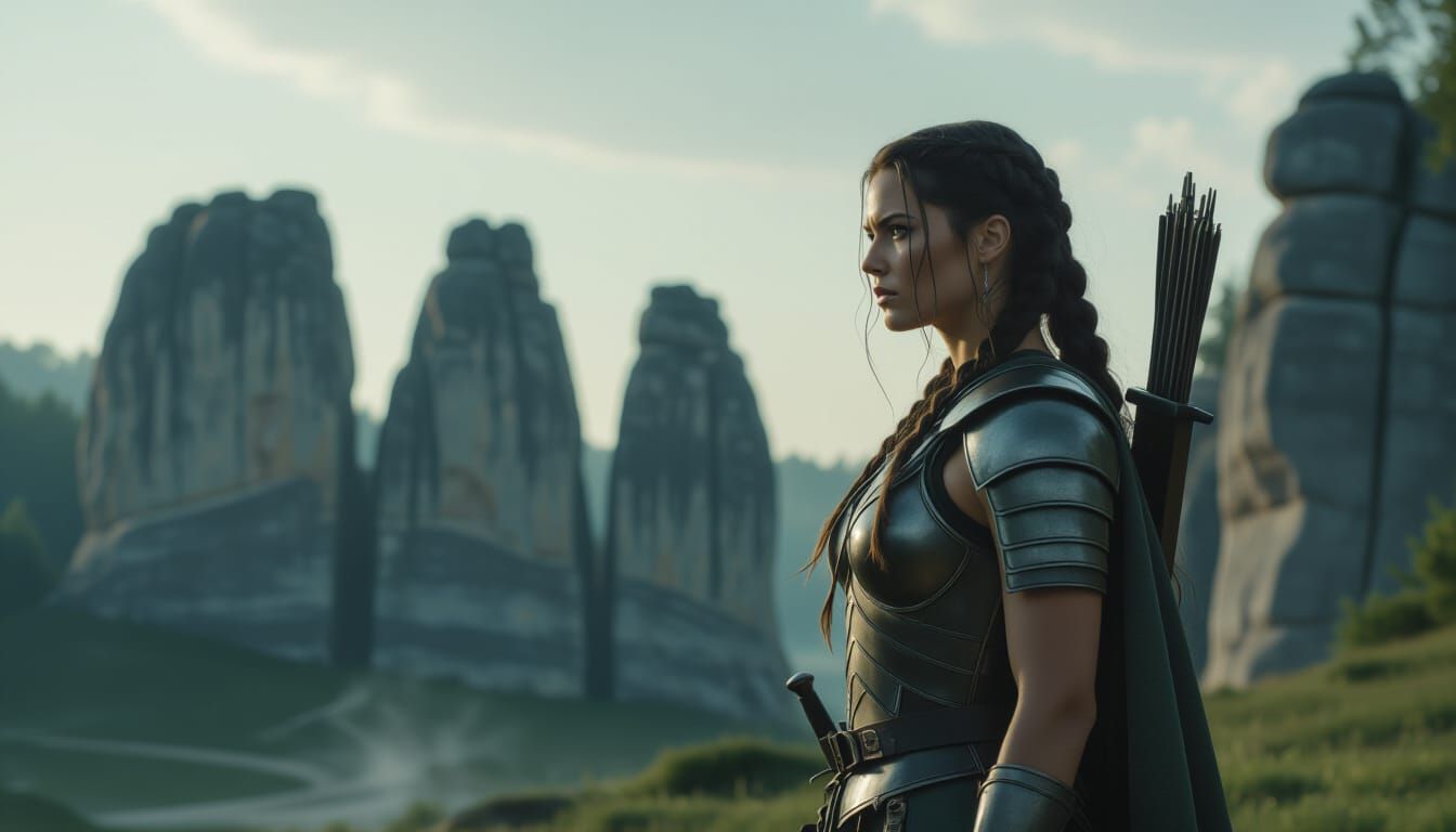 Warrior Woman at Externsteine Rock Formations