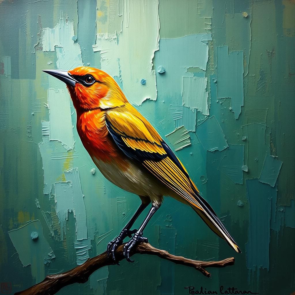 Birds in Flight: Impasto Automatism Painting