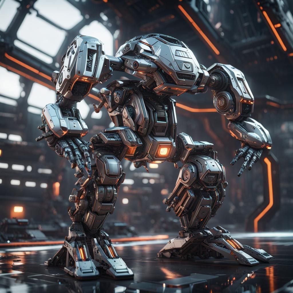 Intricate Mech Details in Sci-Fi Cinematic Rendering