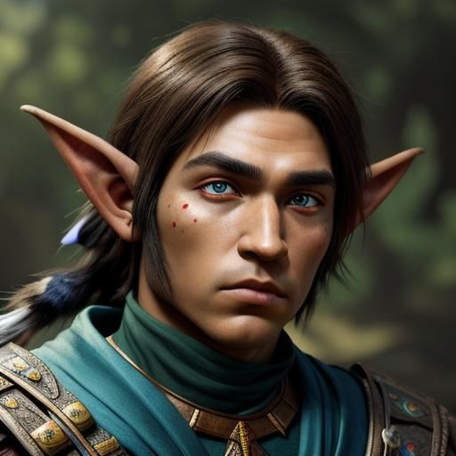 Native American Elf Princess in Splash Art Style