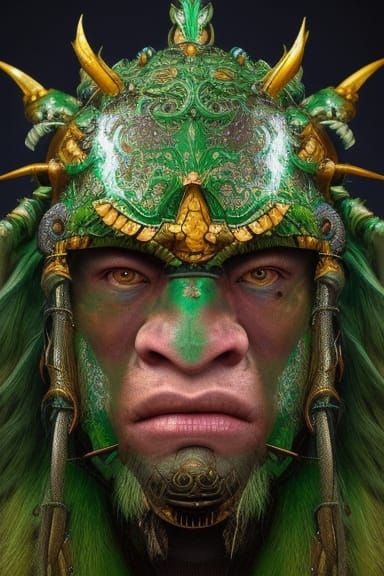 Fierce Orc Shaman Portrait Behind Bars