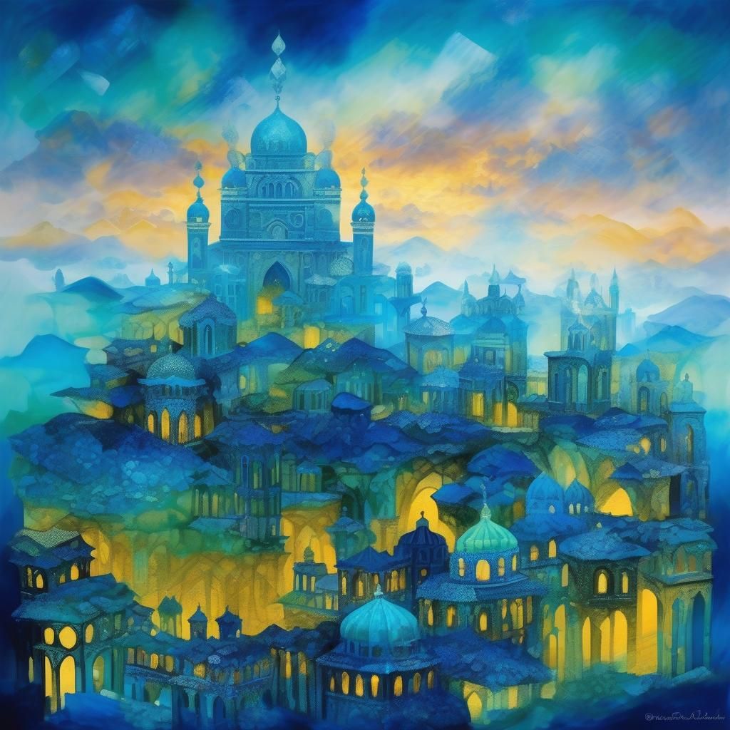 Mystical City Enshrouded in Mist