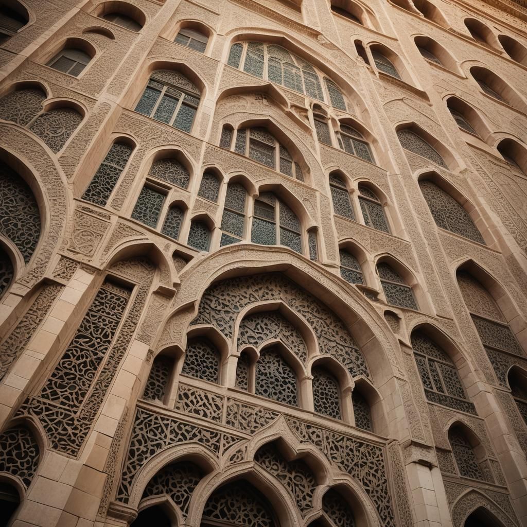 Abbasid Architecture: Baghdad House in Warm Sunlight