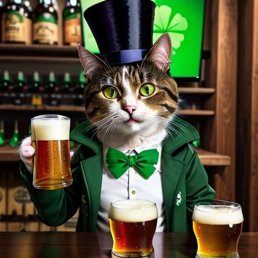 Festive Cat Celebrates St. Patrick's Day