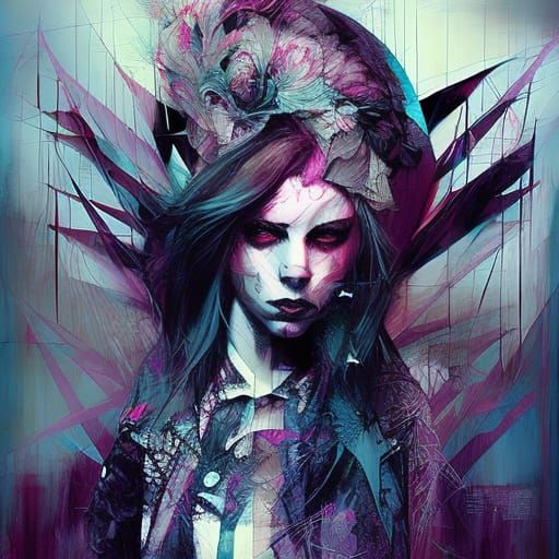 Punk Rocker in Film Noir Digital Art