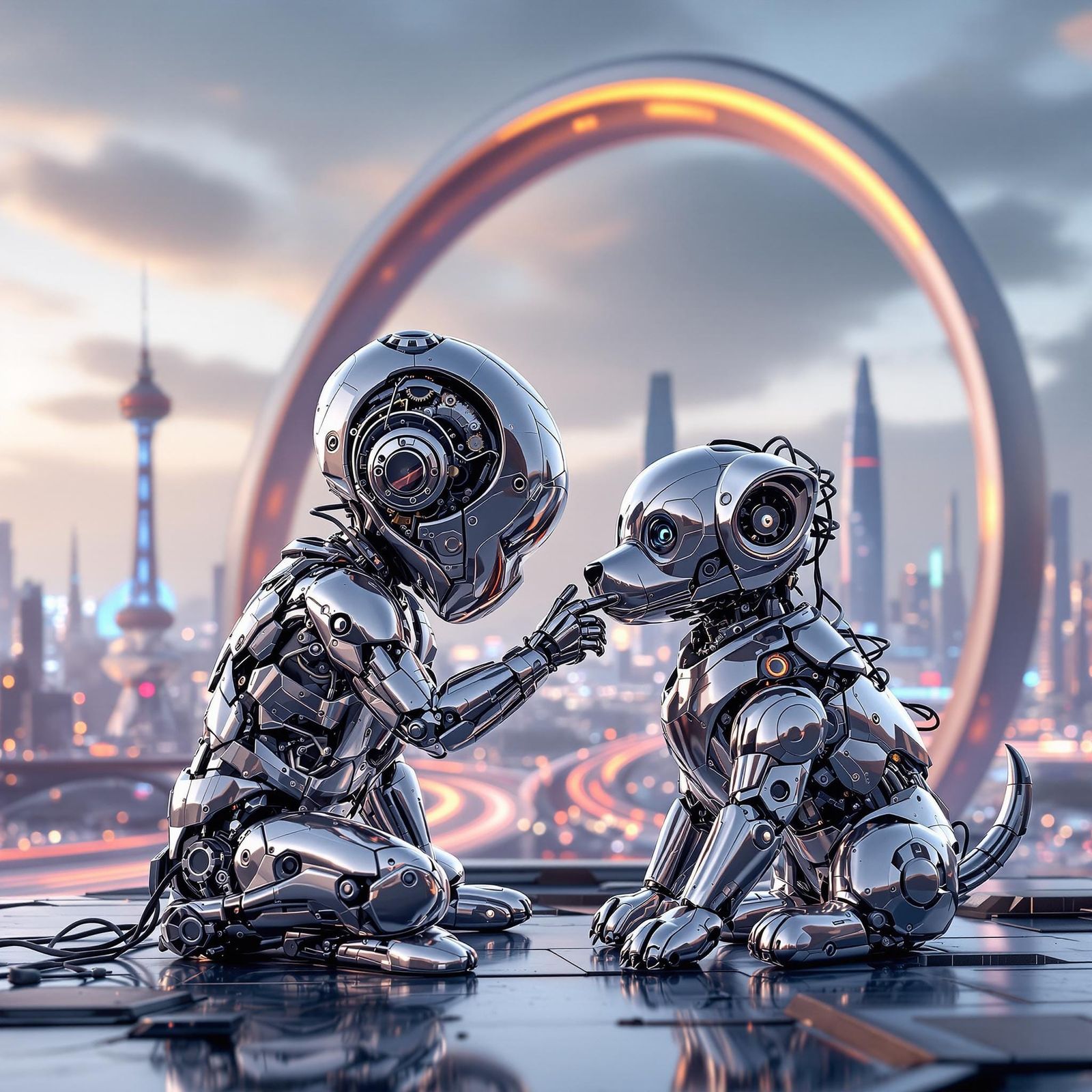 Metallic Companions in a Futuristic Metropolis