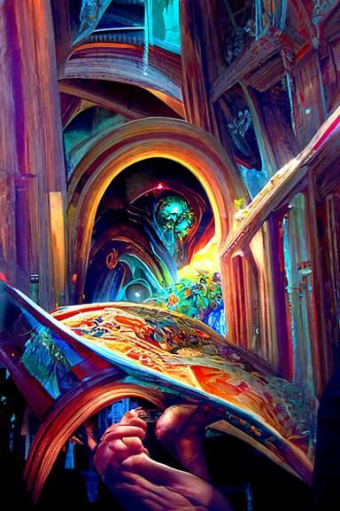 Epic Vault of Knowledge Digital Illustration