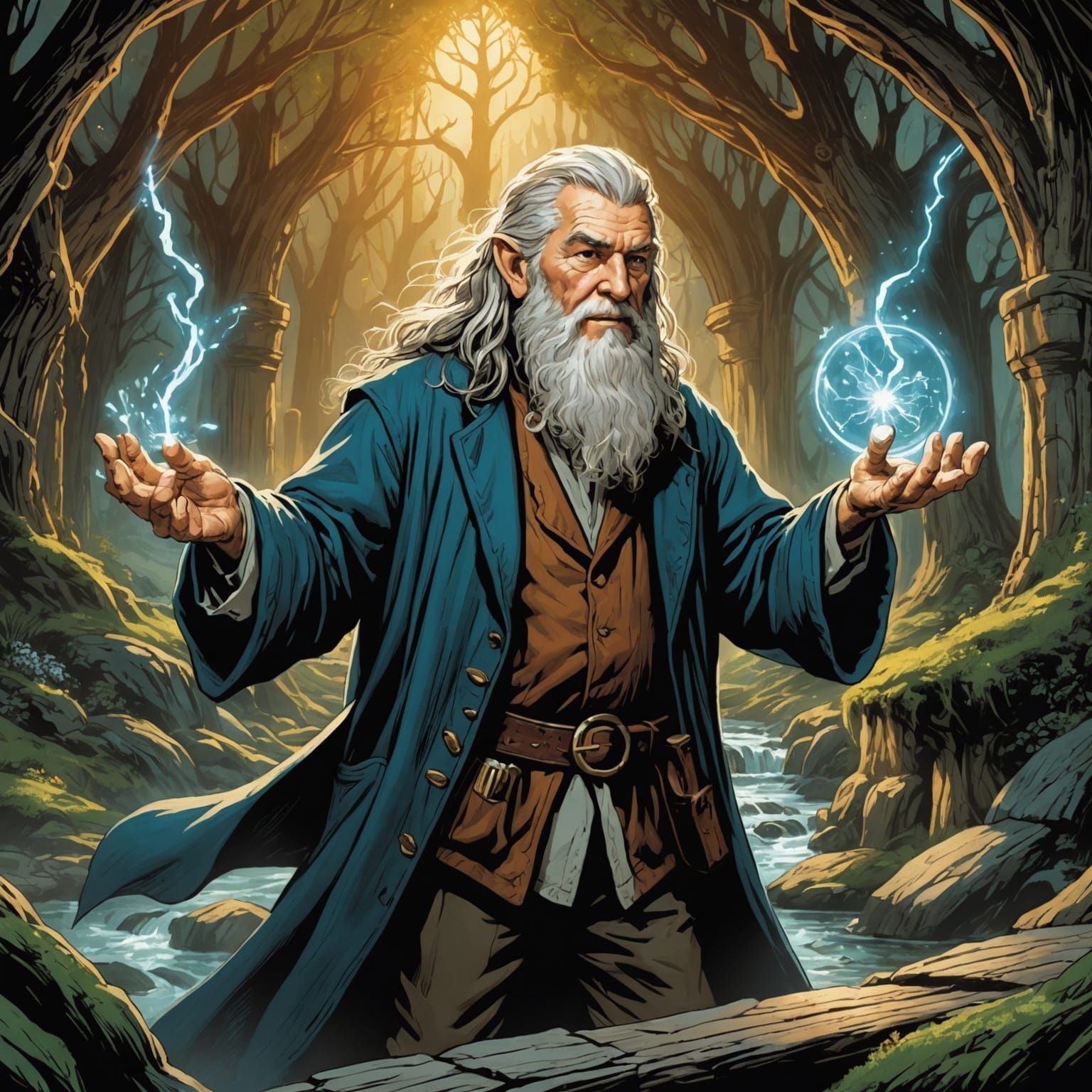 Gandalf's Magical Display for the Hobbit in Comic Art