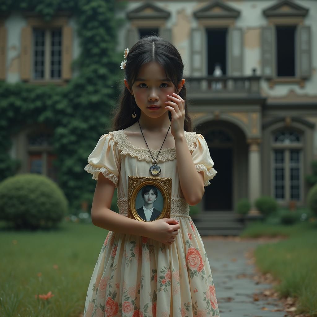 Girl and Abandoned House: Fantasy Concept Art