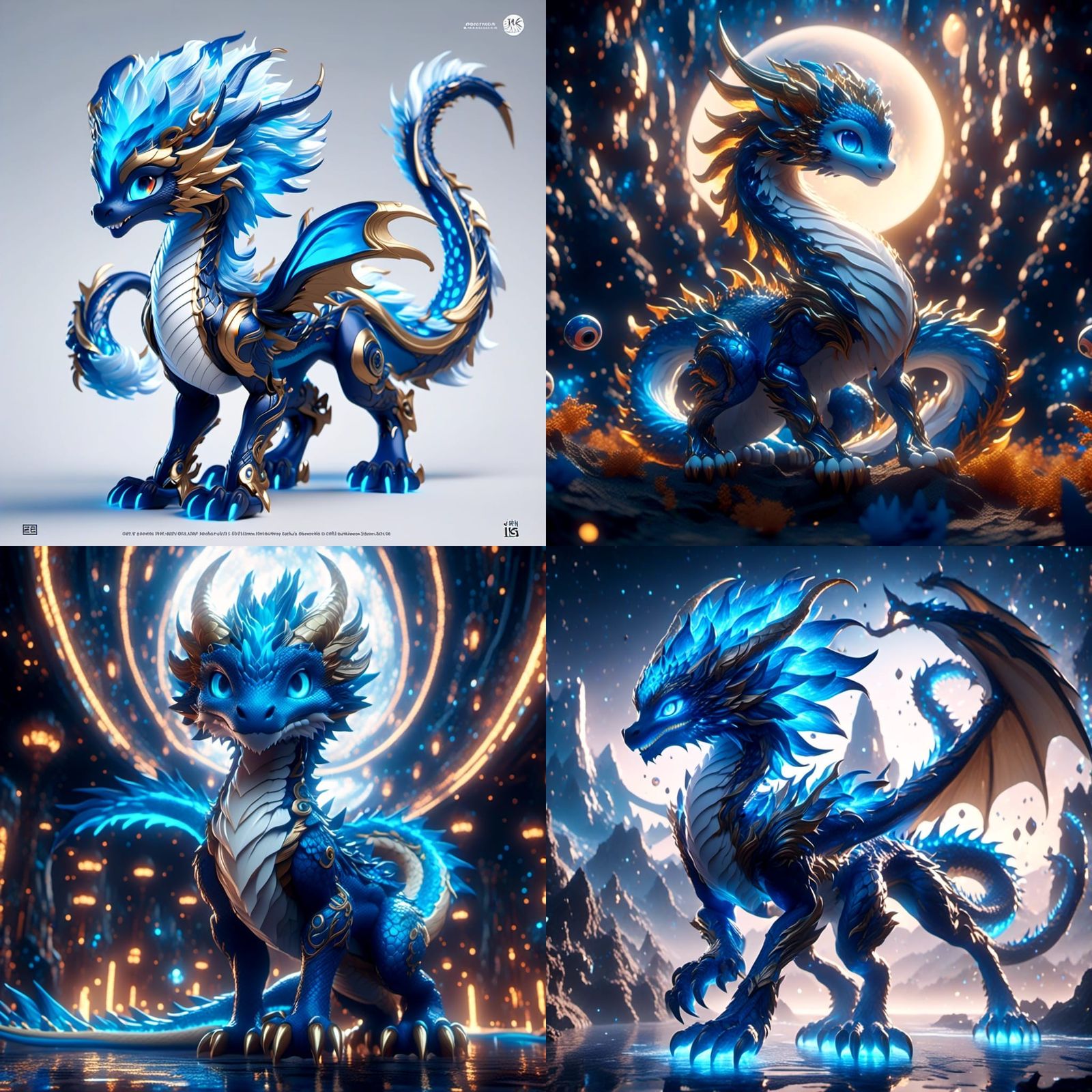 Surreal Dragon-like Creature in Anime Style