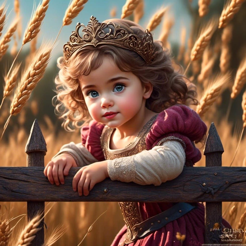 A princess in a wheat field
