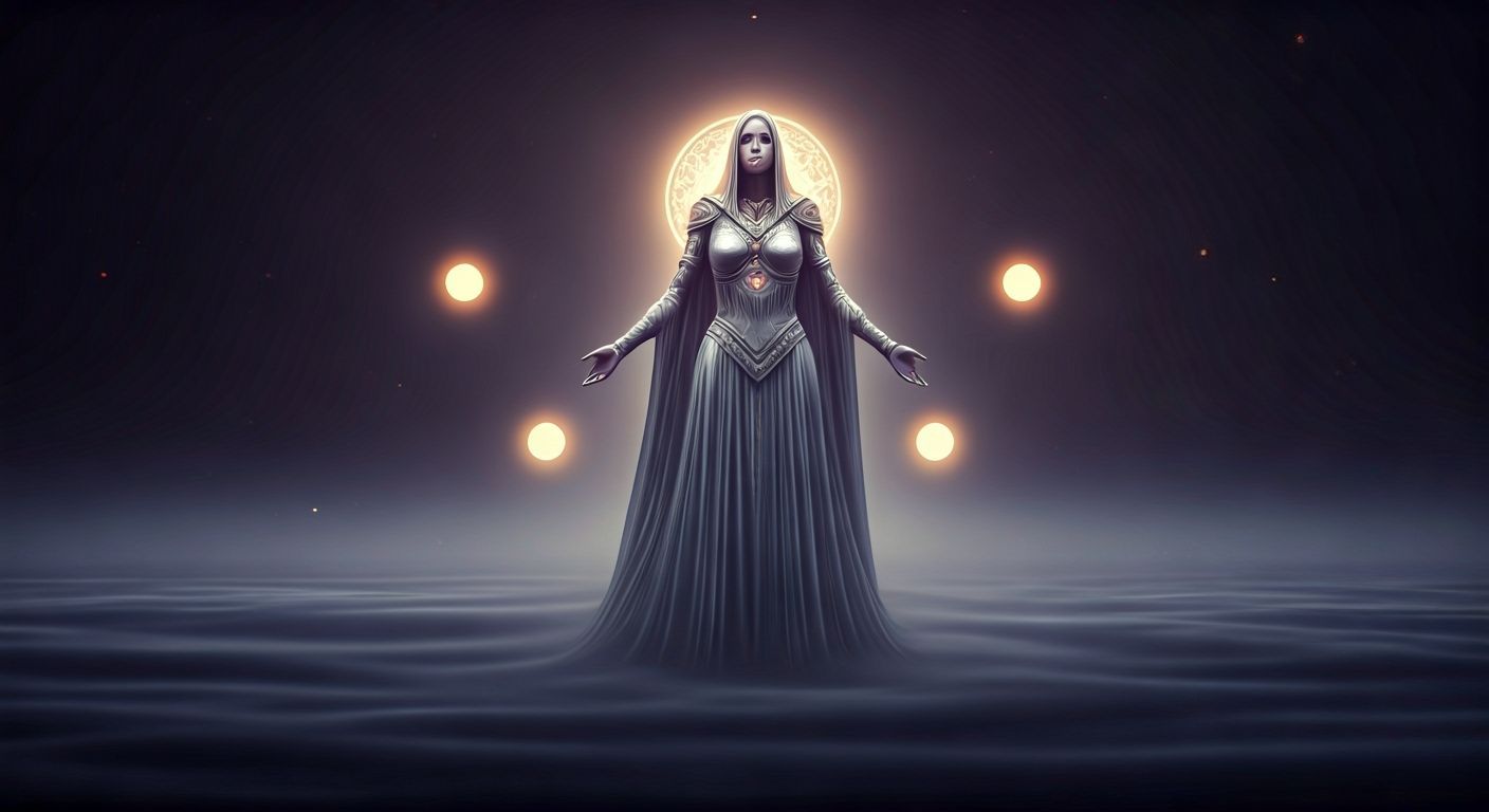 Ethereal Aasimar in Iridescent Energy, Digital Art