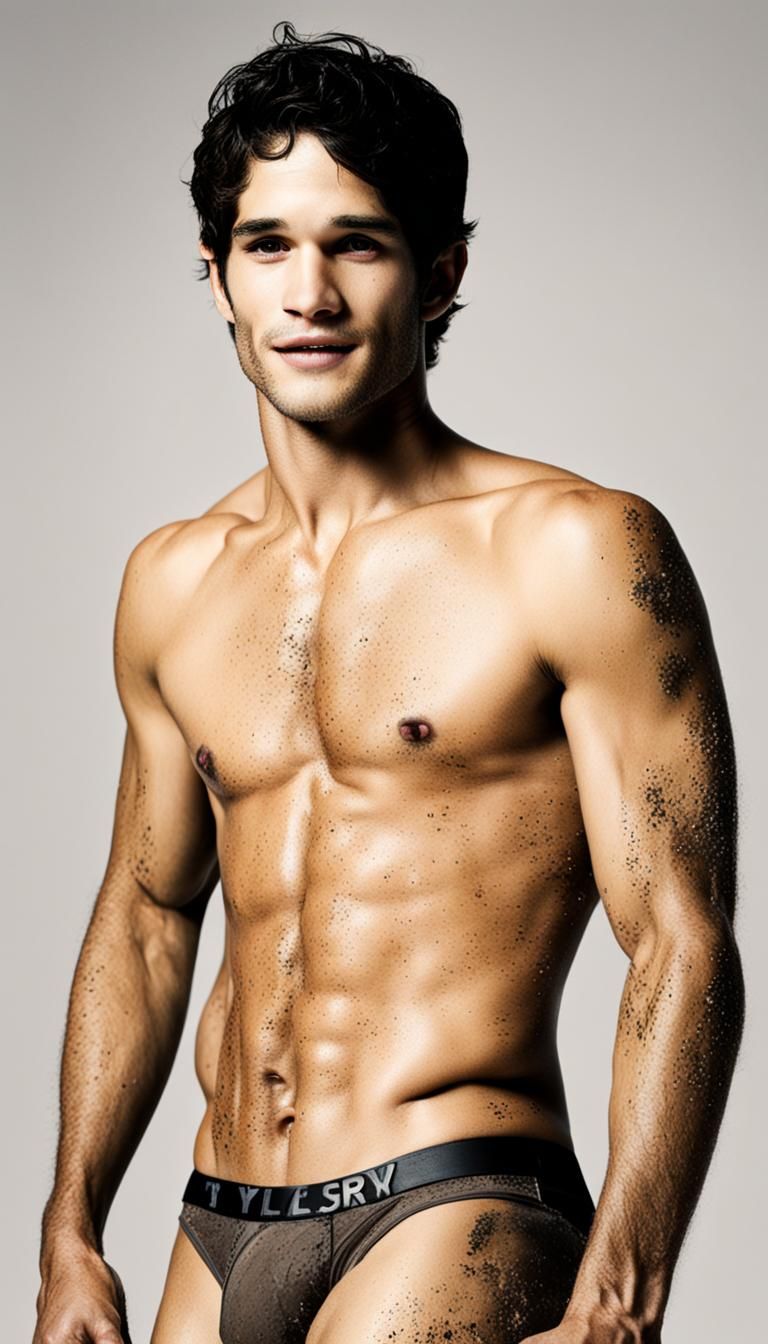 Tyler Posey in Muddy Underwear