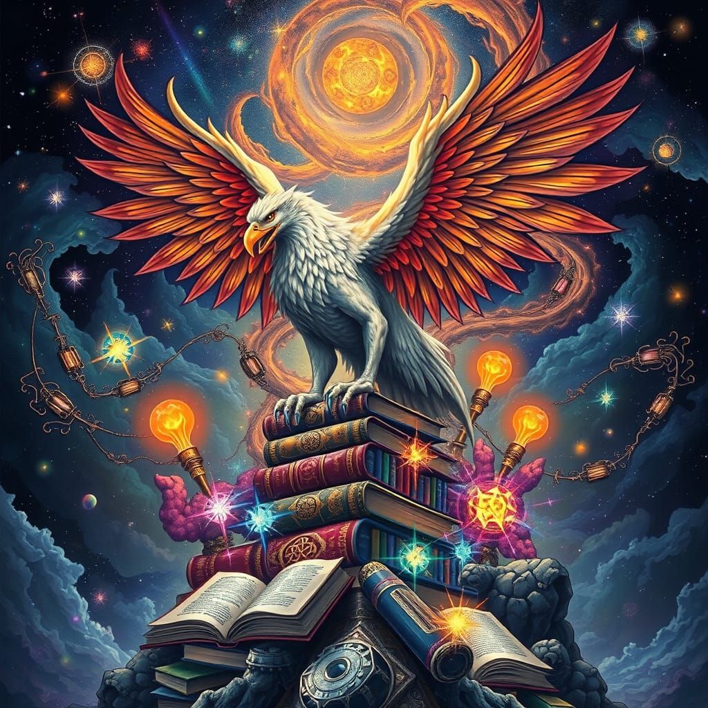 Griffin in Holographic Astral Cosmic Style