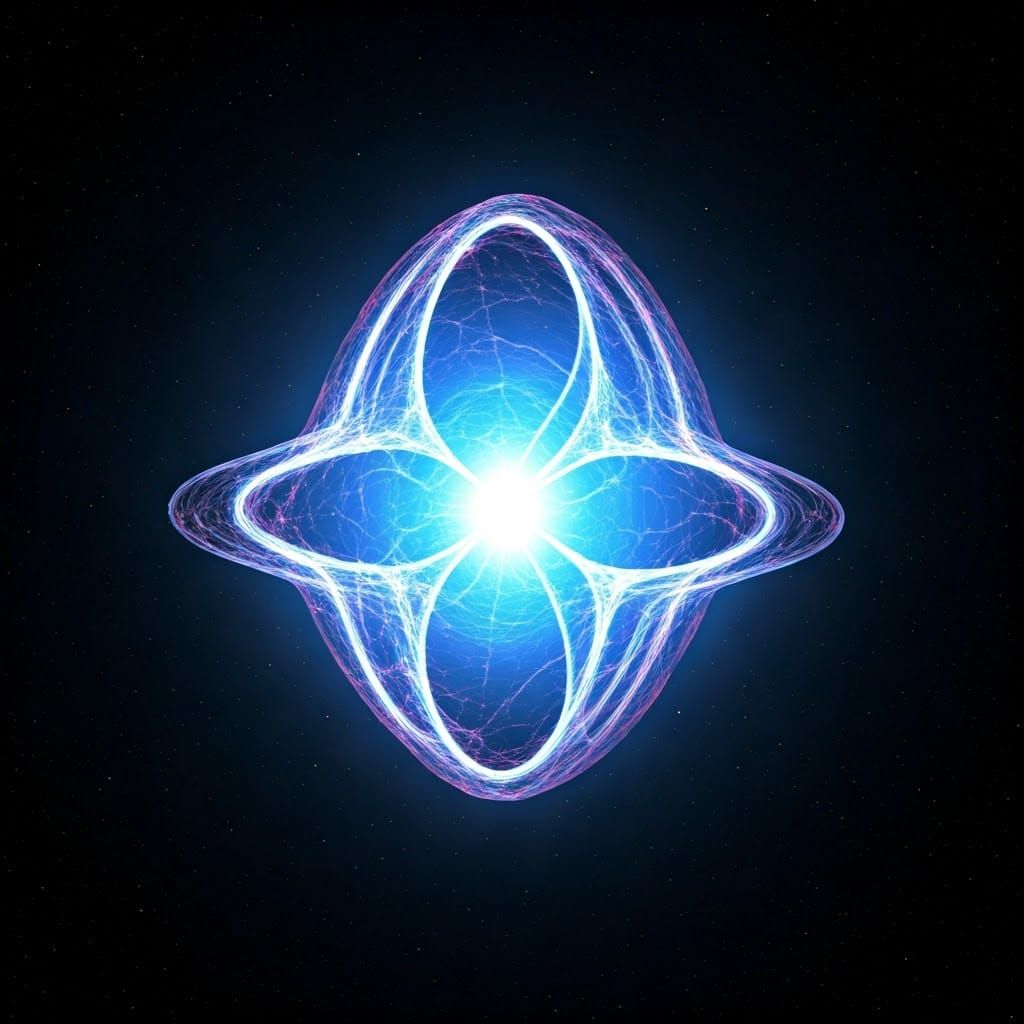 Electric Blue Neutron Star in Dreamlike Sci-Fi Style