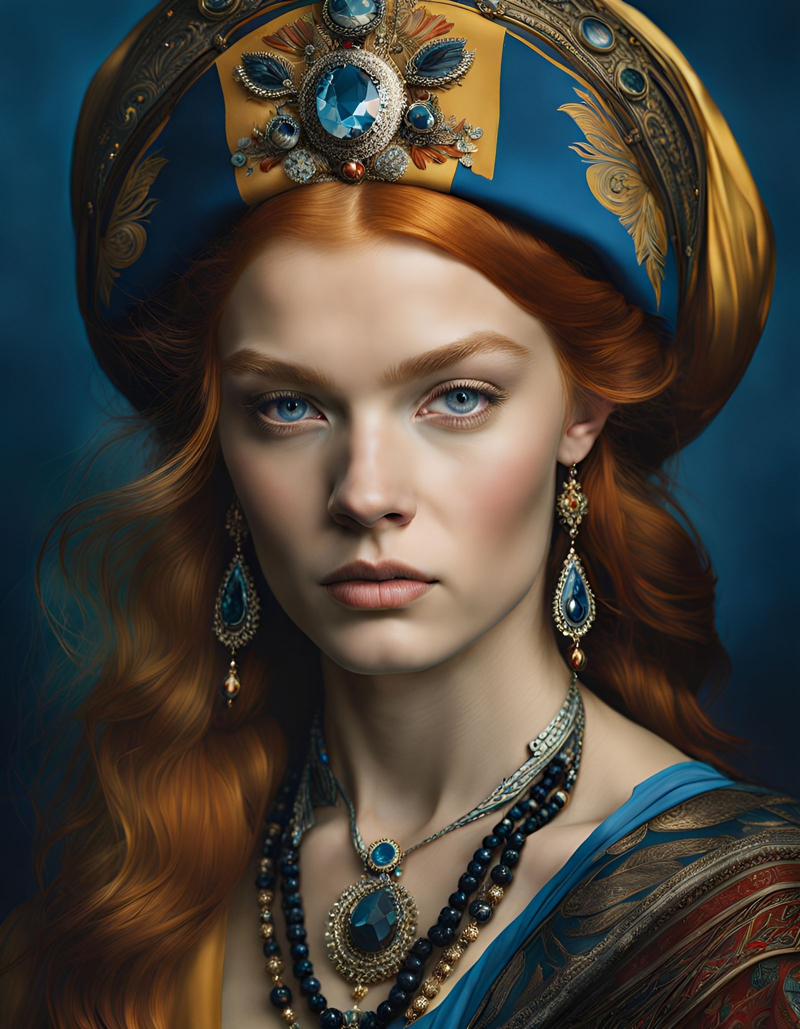 Icelandic Woman Portrait in Hyperdetailed Style