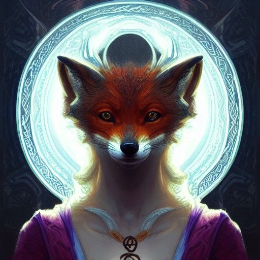Celtic Fox God in a Magic Vortex