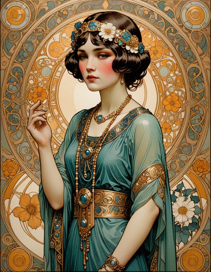 Alphons Mucha's Golden Age Inspiration in Artistic Fusion
