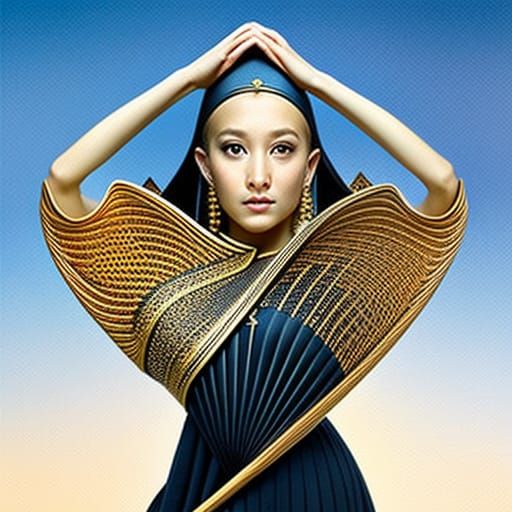 Wizard Woman in Magical Network, Digital Art