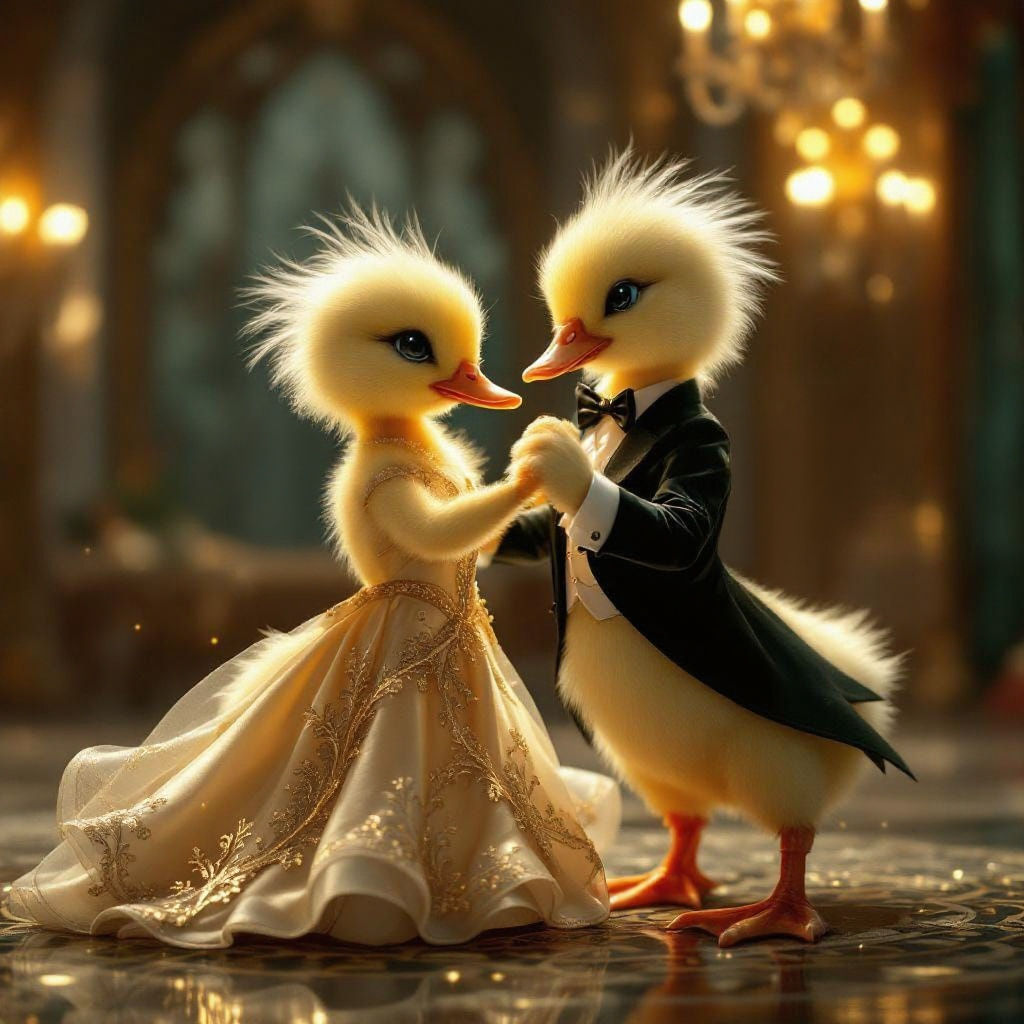 Dancing Ducklings in Gowns and Tuxedos