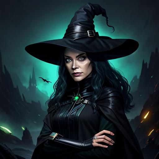 Dark Academia Sci-Fi Witch in Mystic Halls