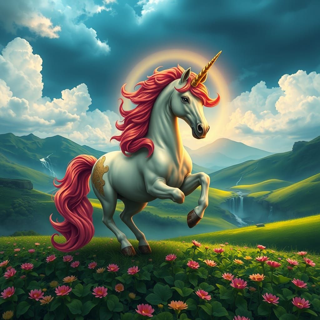 Emerald Landscapes with Golden Celtic Knotwork and Majestic ...