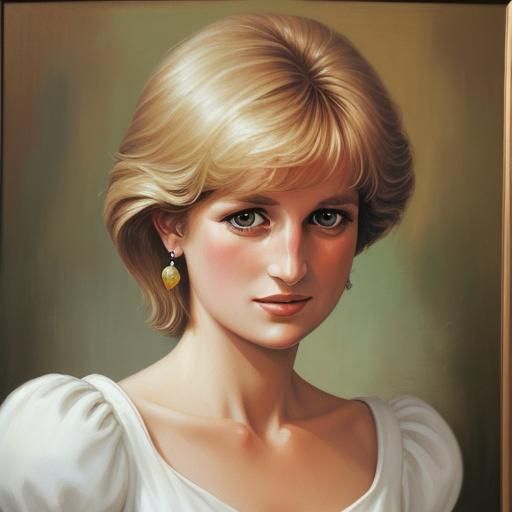 Lady Diana Spencer: Oil Painting Portrait