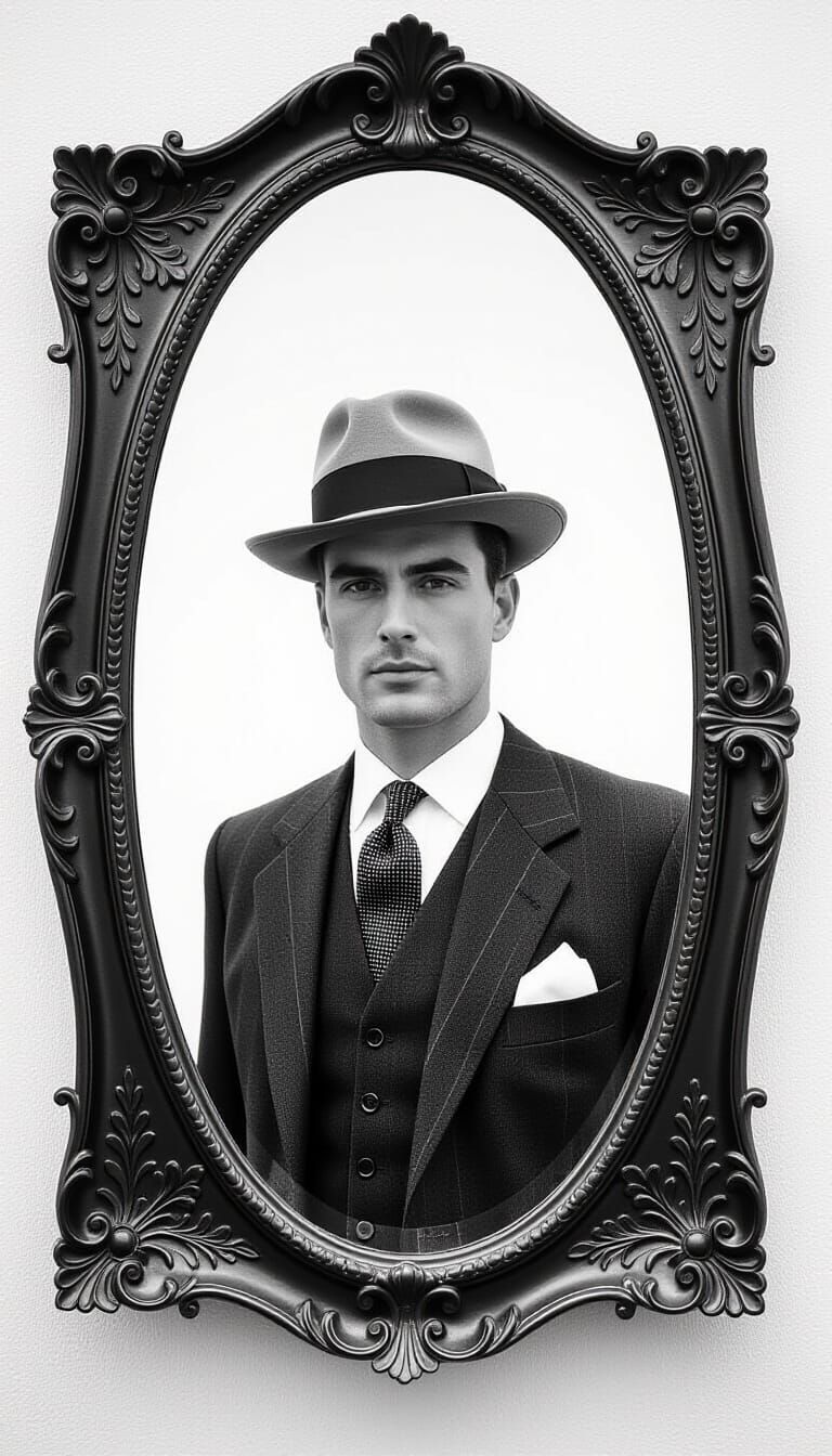 Classic 1950s Wedding Portrait in Black and White