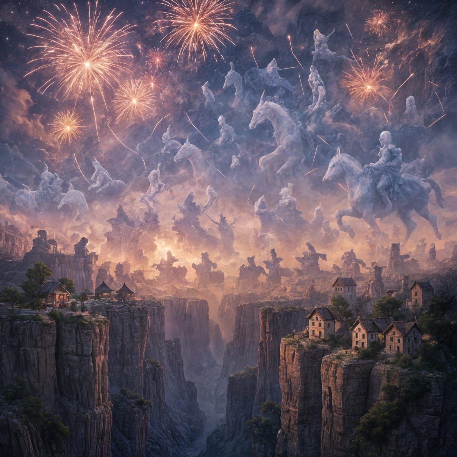 Ghost Riders Light Up Stone Pillar Canyon