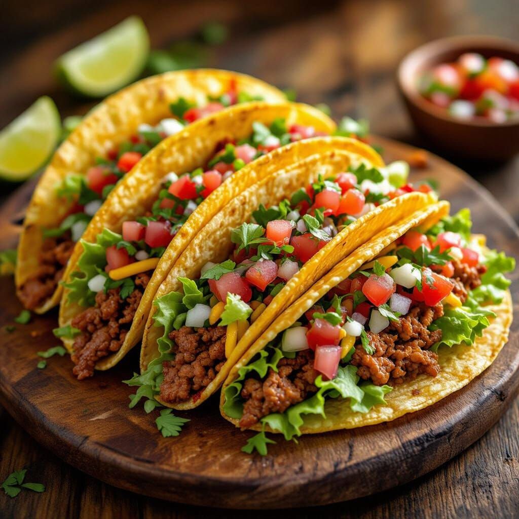 Gourmet Tacos in Golden Hour Light