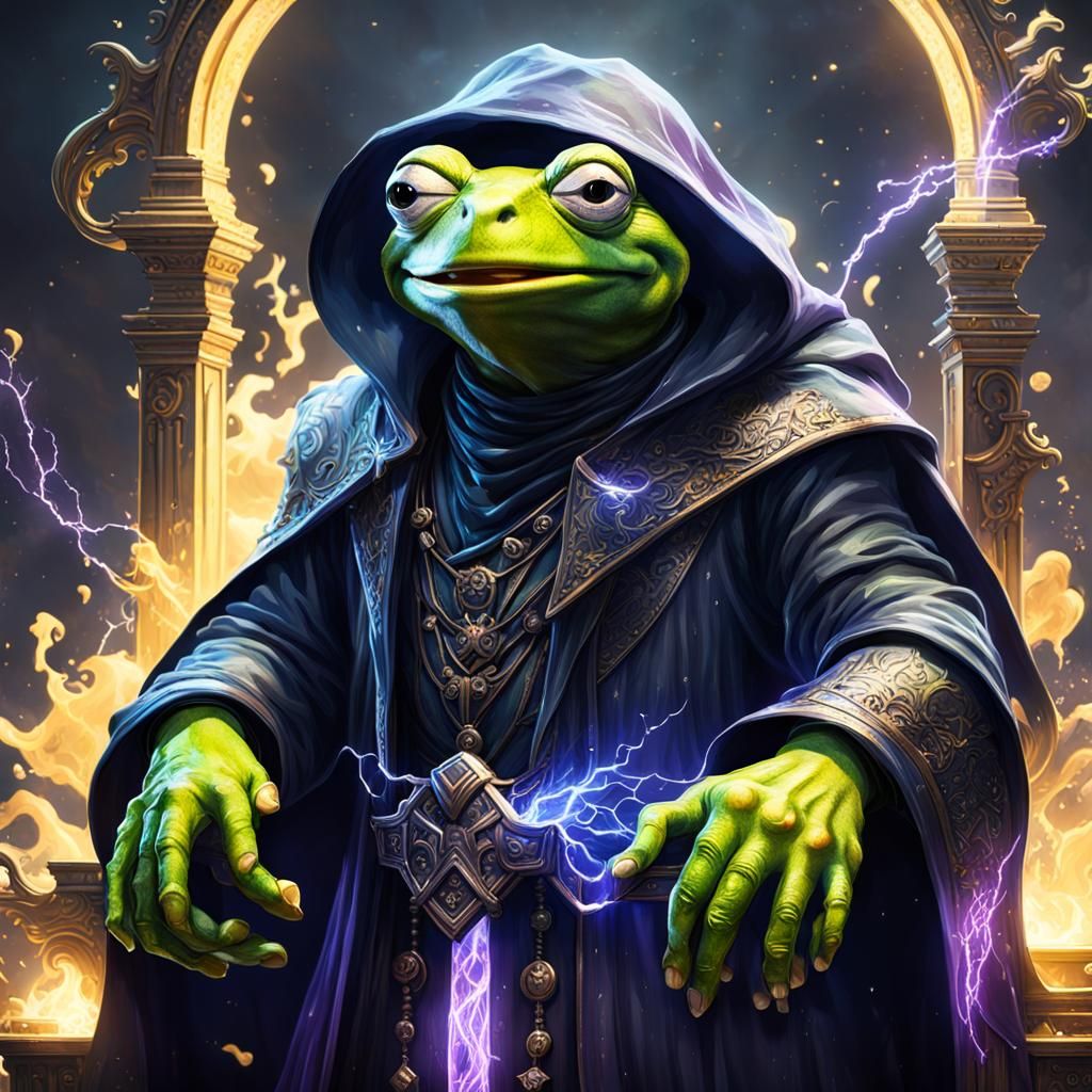 Kermit the Grung Wielding Blue Electricity