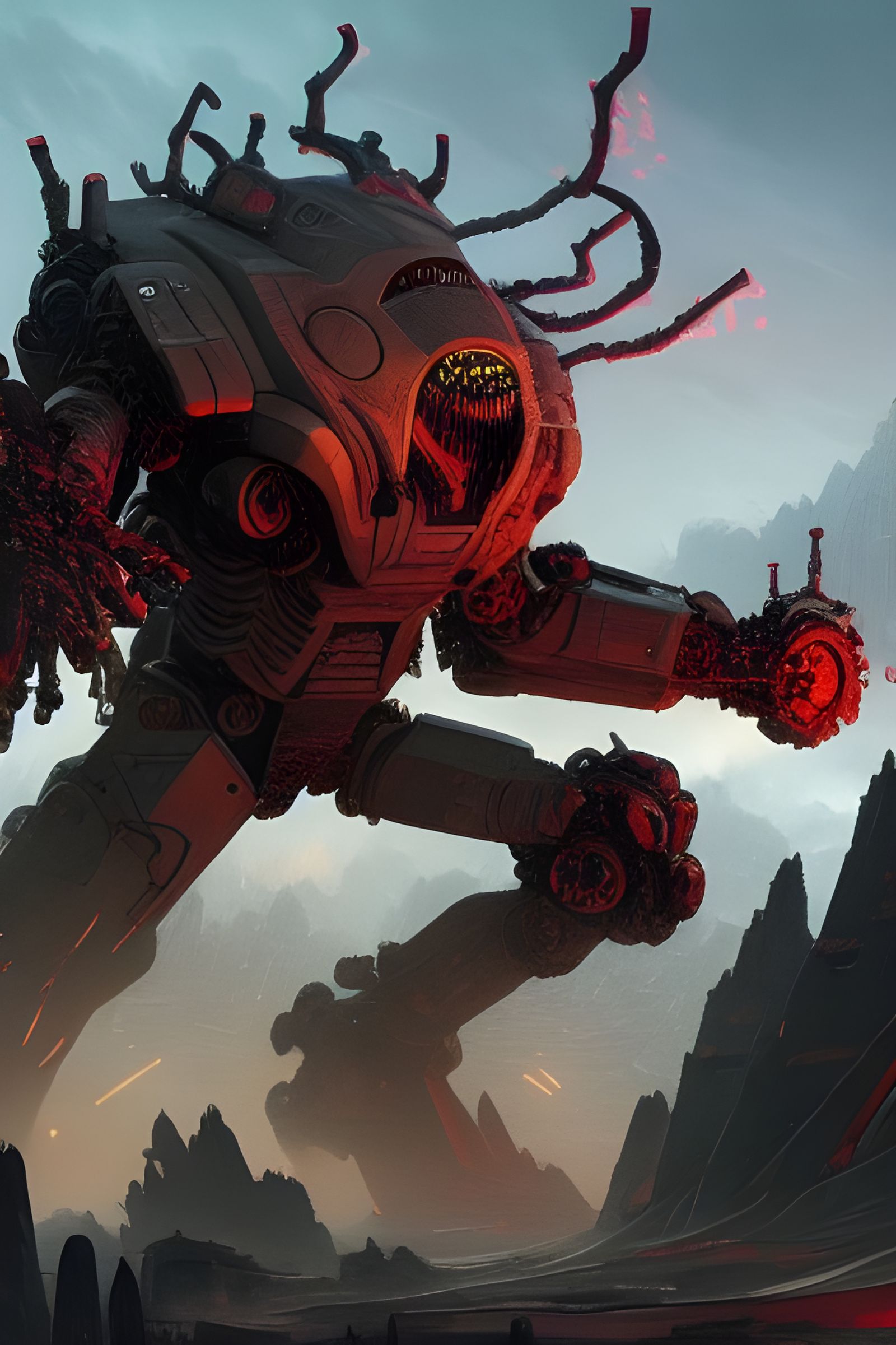 Epic Destroyer of Worlds in Retrofuturist Style