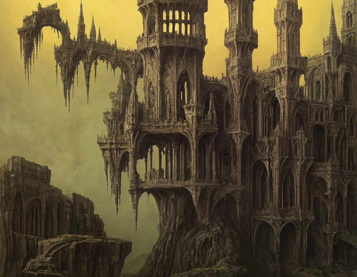 Floating Castle in a Dreamlike Landscape