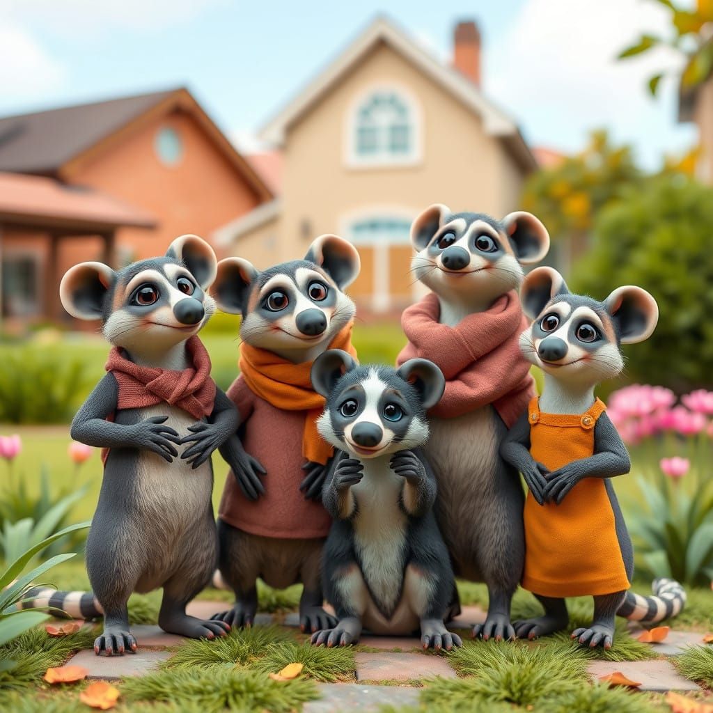 Whimsical Numbats in Suburban Paradise