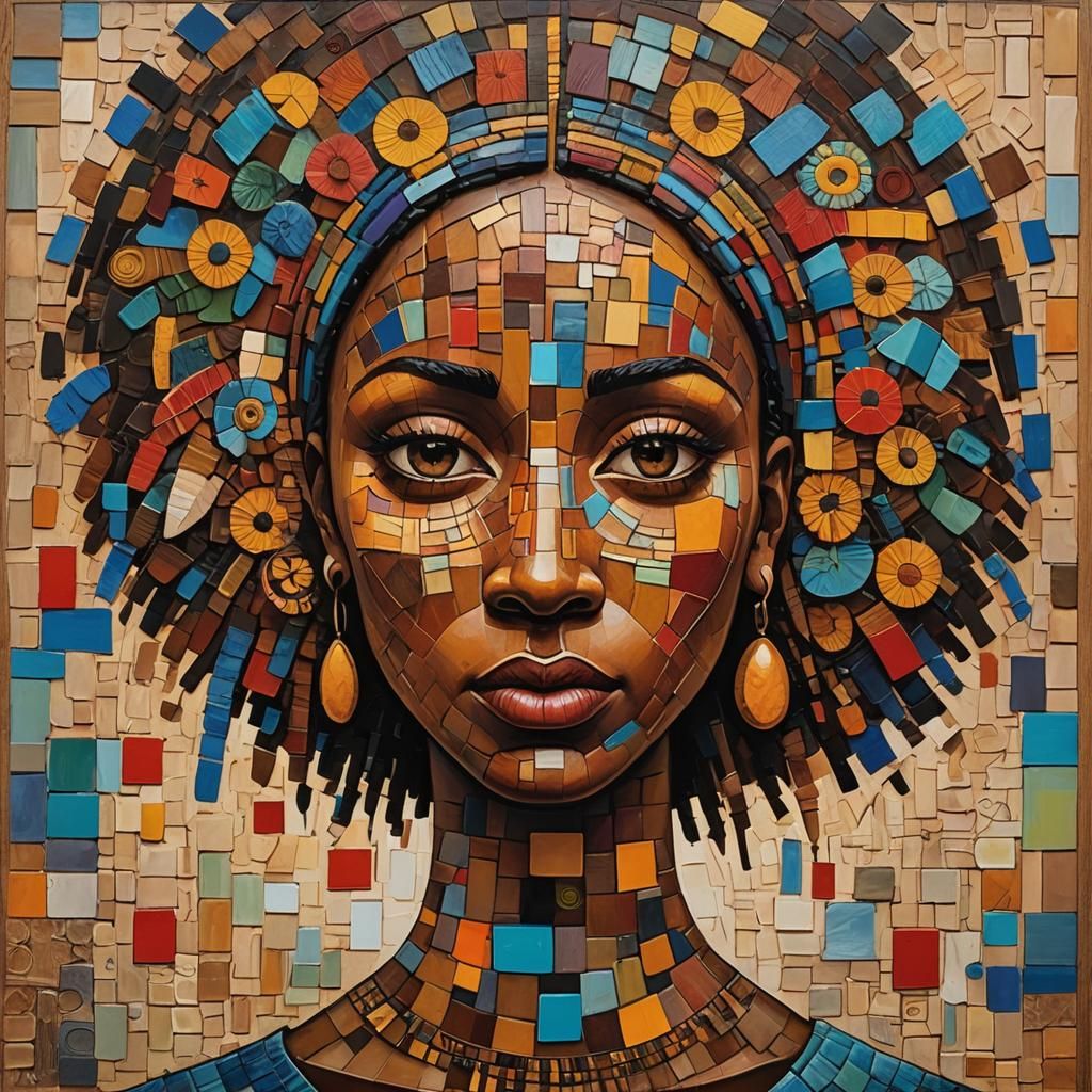 Vibrant Portrait with Guitar, in Post-Impressionist Style