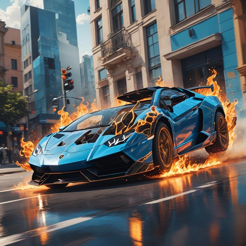Lamborghini Takes Flight: Dynamic Digital Art