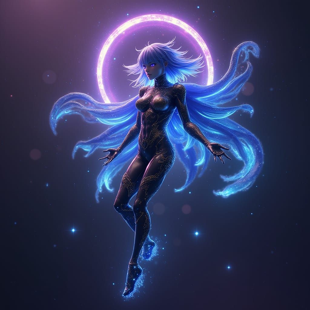 Rimuru Tempest Cyberpunk NFT Portrait in Digital Art Style