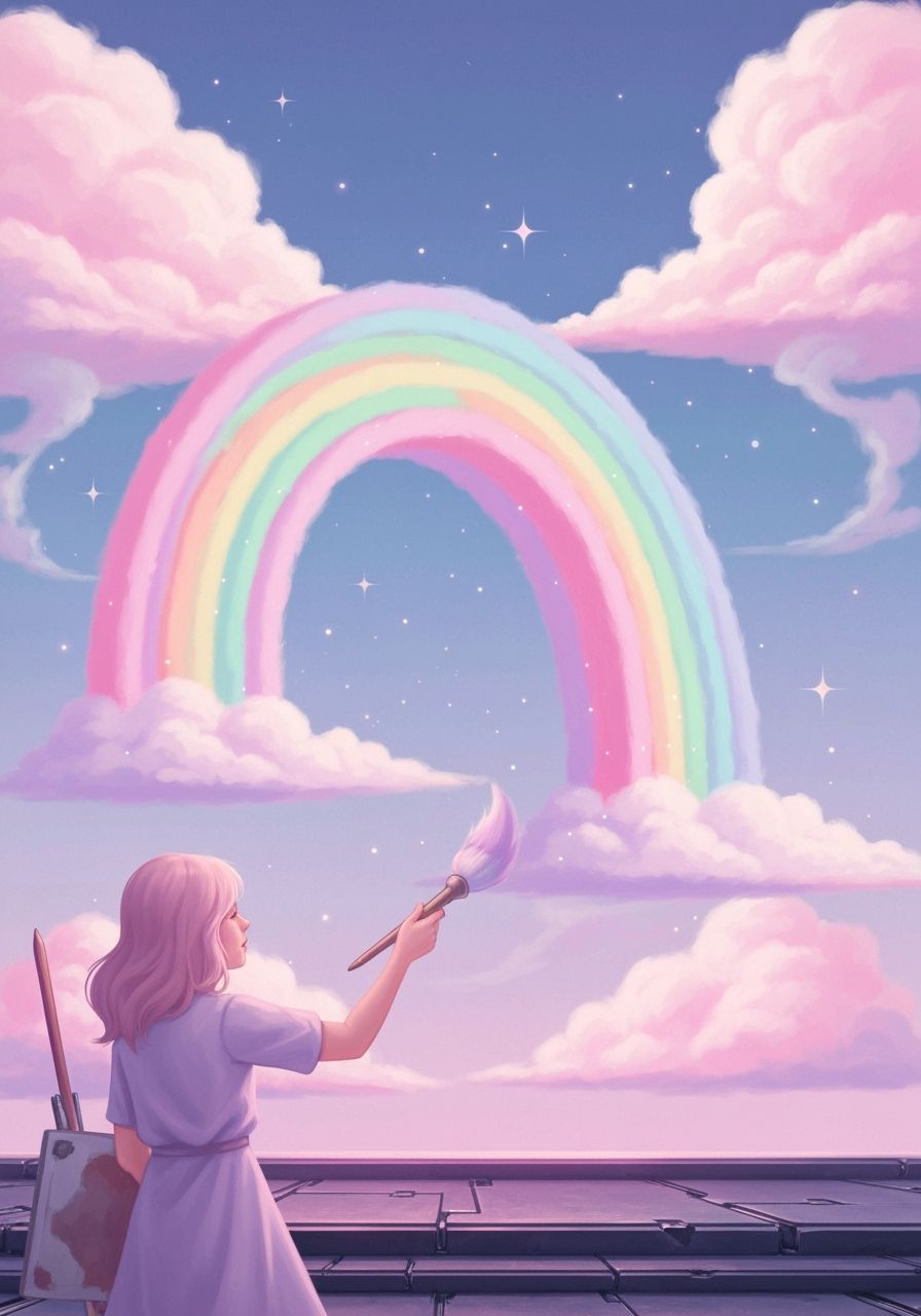 Artist Creates Pastel Rainbow Bridge in Dreamy Sky