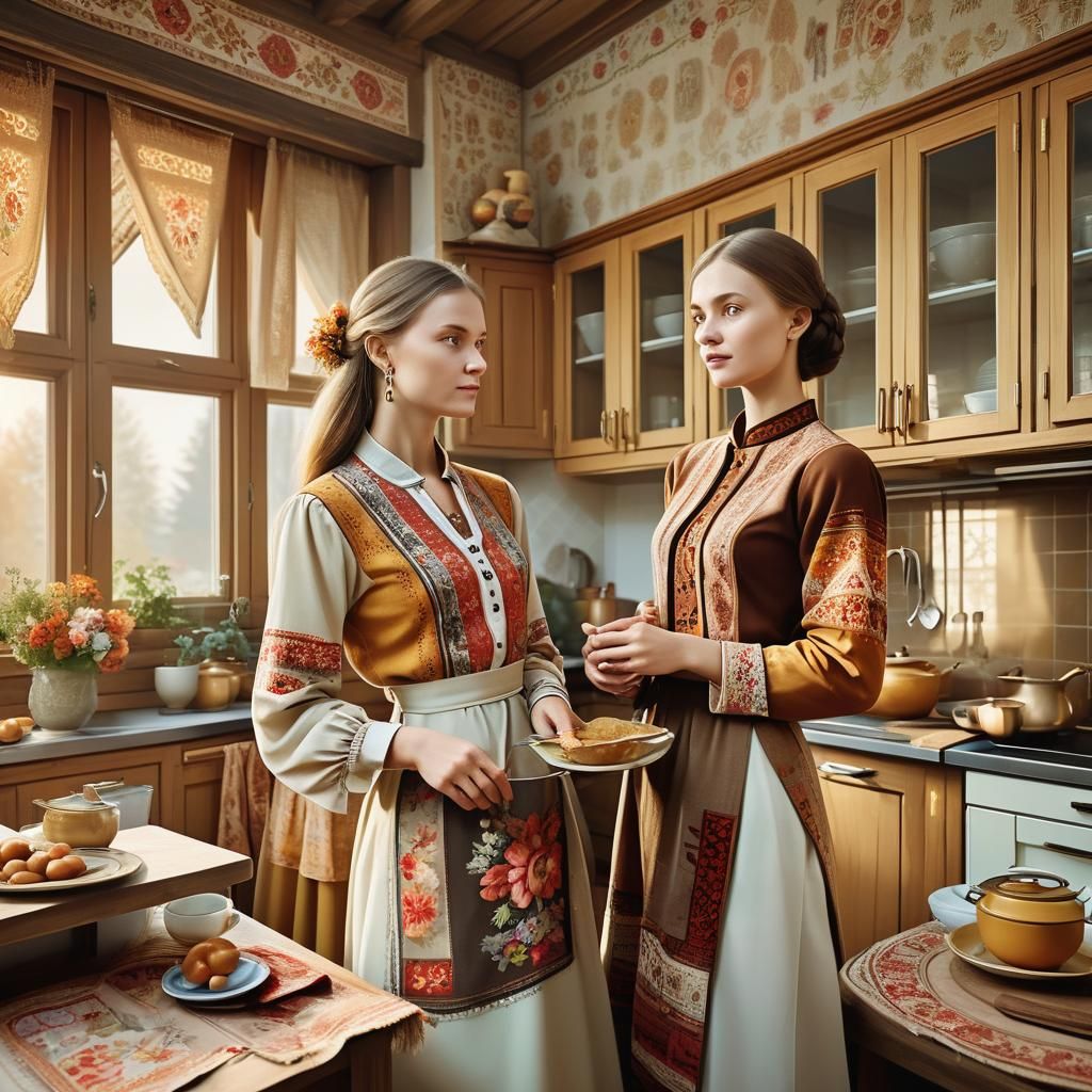Ukrainian Women Choose Modern Kitchen in Carpathian House