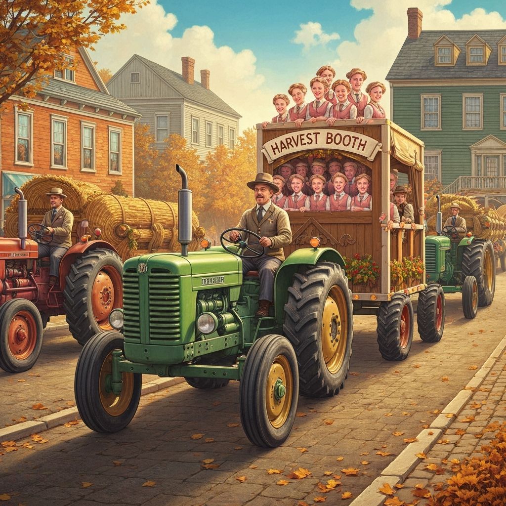 Autumn Tractor Parade: Whimsical Small Town Celebration