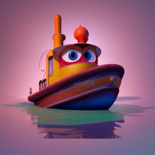 Tugboat Annie: Pixar-Style 3D Digital Art