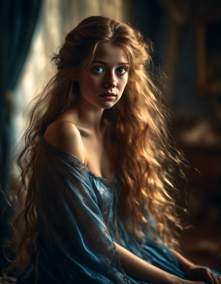 Swedish Girl Portrait in Rembrandt Lighting Style